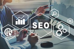 SEO Search Engine Optimization concept, ranking traffic on website, internet technology for business company