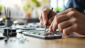 bouton volume iphone enfoncé